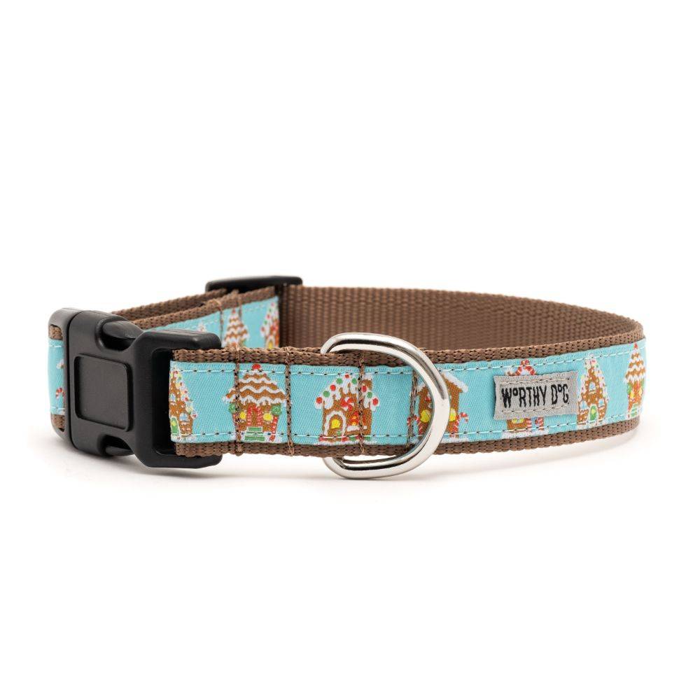 Blue Gingerbread Houses Collar