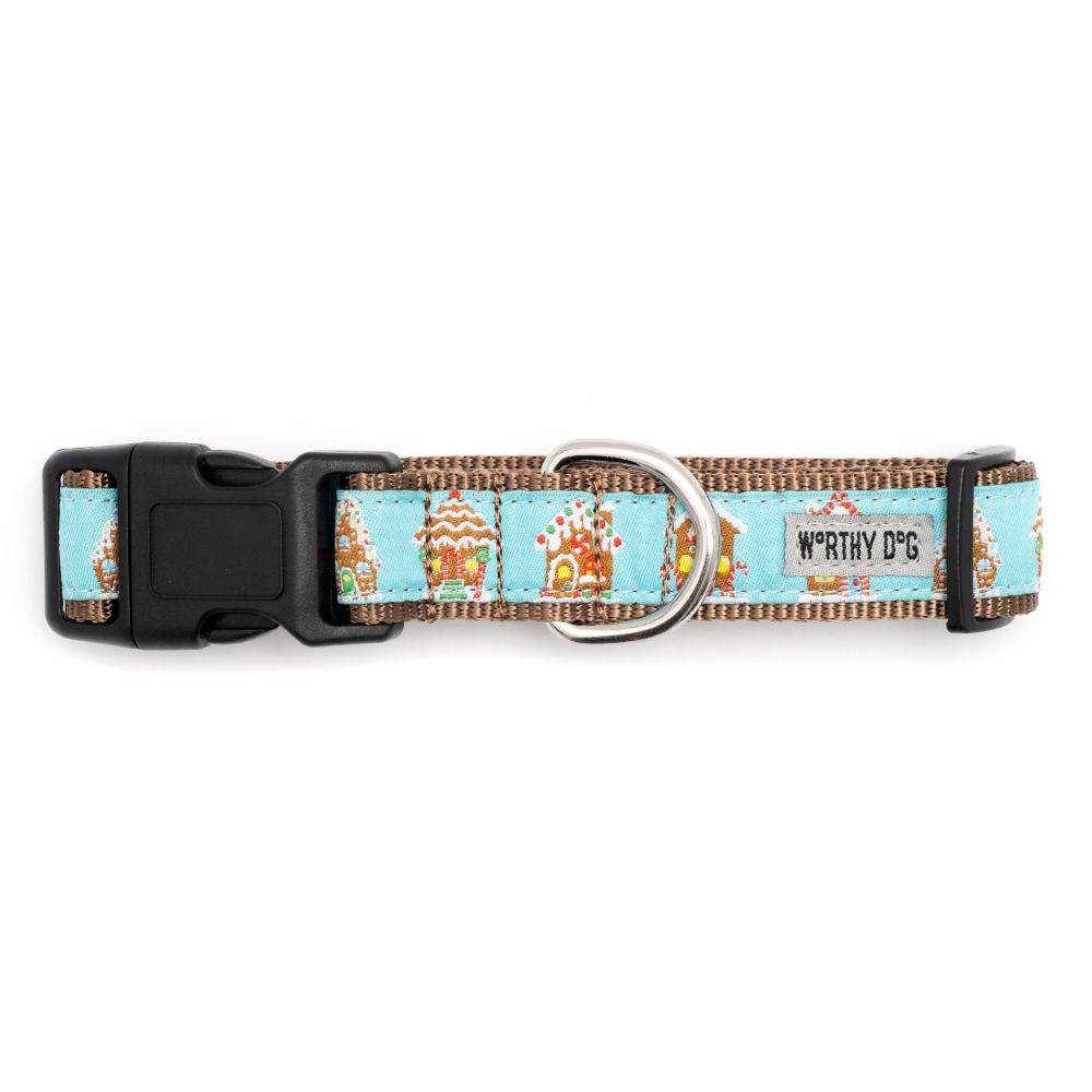 Blue Gingerbread Houses Collar