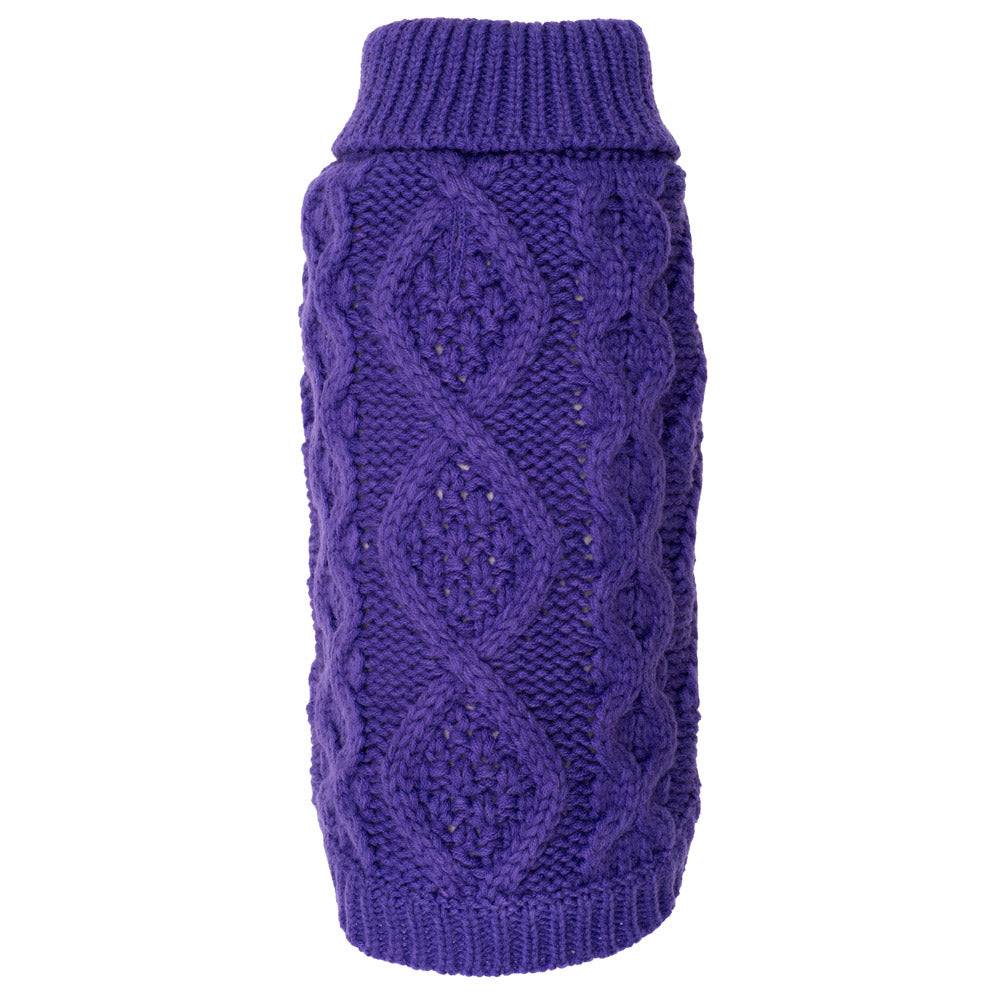 Purple Chunky Knit Turtleneck Sweater Default Title