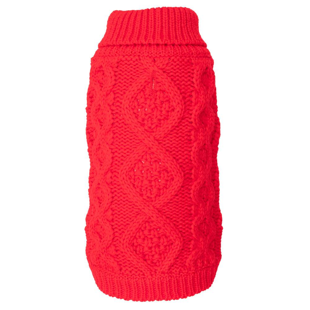 Red Chunky Knit Turtleneck Sweater Default Title