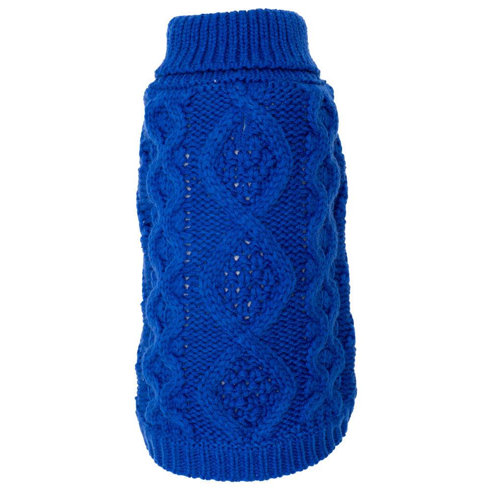 Blue Chunky Knit Turtleneck Sweater Default Title