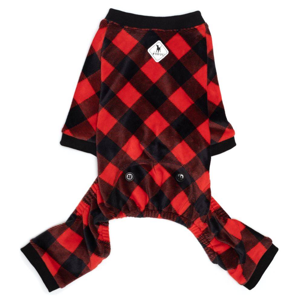 Black/Red Buffalo Fleece Dog Jammies Default Title