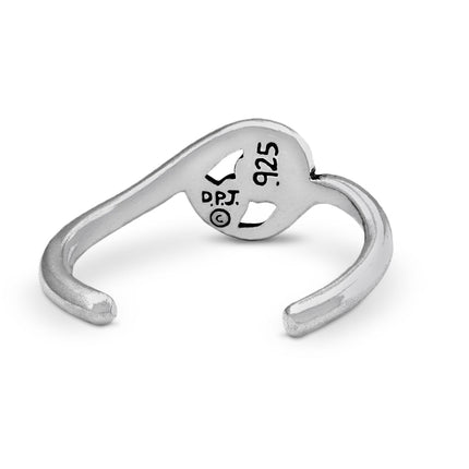 Paw Print and Heart Toe Ring, Sterling Silver Close To My Heart