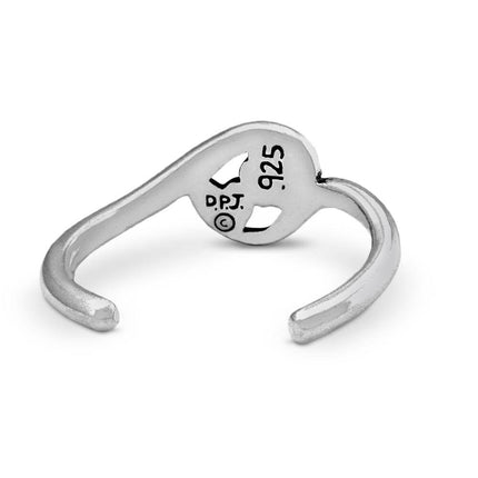 Paw Print and Heart Toe Ring, Sterling Silver Close To My Heart