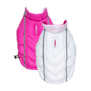 Featherlite Reversible-Reflective Puffer Vest - Pink/White