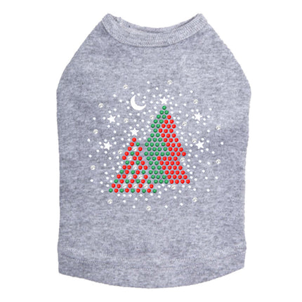 Red & Green Christmas Trees with Snowflakes - Dog Tank