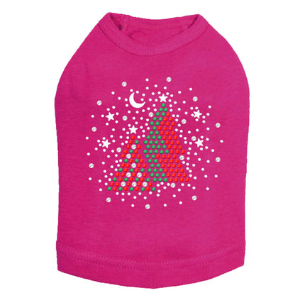 Red & Green Christmas Trees with Snowflakes - Dog Tank