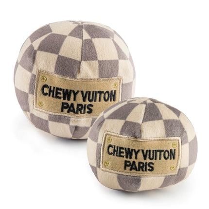 Checker Chewy Vuiton Plush Ball Toy by Haute Diggity Dog