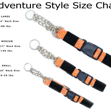 Adventure Style Flat Weave Climbing Rope Martingale Dog Collar