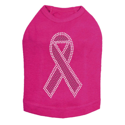 Ribbon (Pink with Clear Rhinestones) - Dog Tank