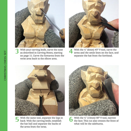 Woodcarving a Christmas Chess Set