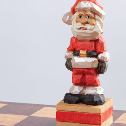 Woodcarving a Christmas Chess Set