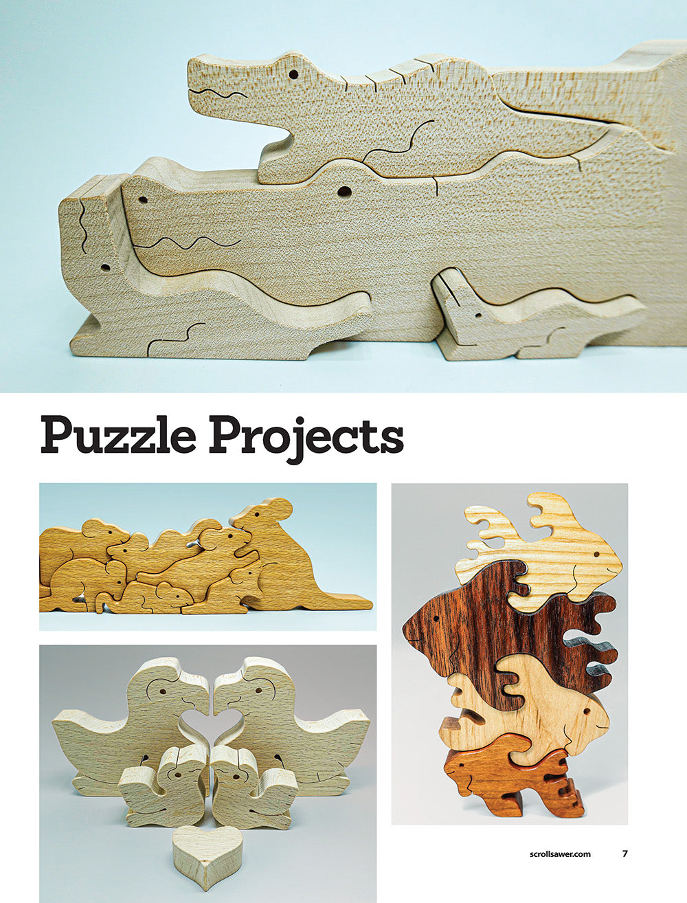 Adorable Animal Family Puzzles in Wood