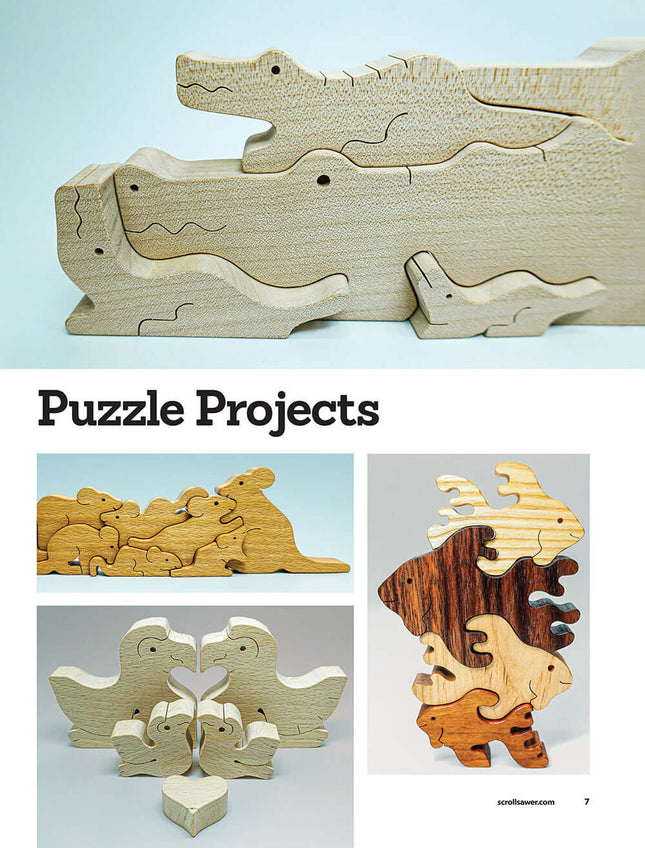 Adorable Animal Family Puzzles in Wood