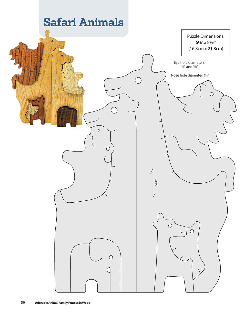 Adorable Animal Family Puzzles in Wood