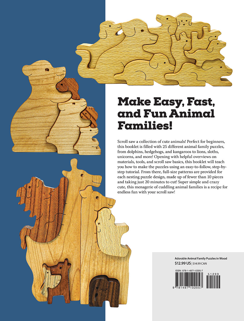 Adorable Animal Family Puzzles in Wood