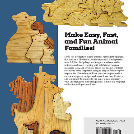 Adorable Animal Family Puzzles in Wood