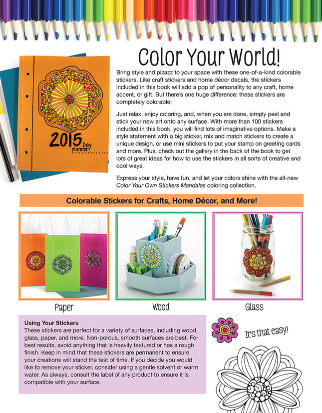 Color Your Own Stickers Mandalas