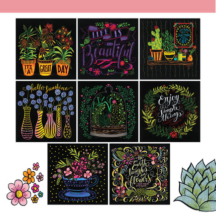 Chalk-Style Botanicals Deluxe Coloring Book