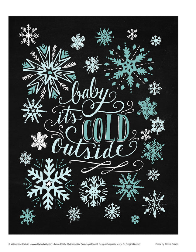 Chalk-Style Holiday Coloring Book