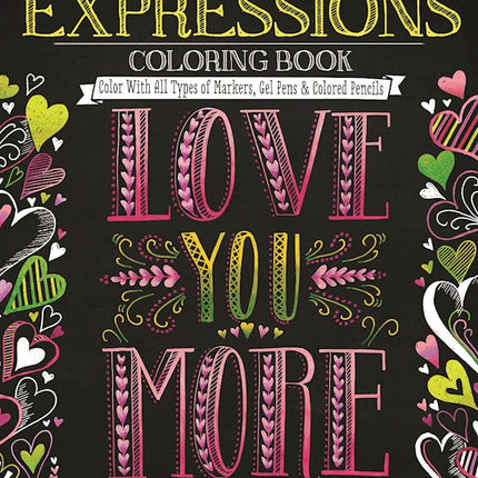 Chalk-Style Expressions Coloring Book