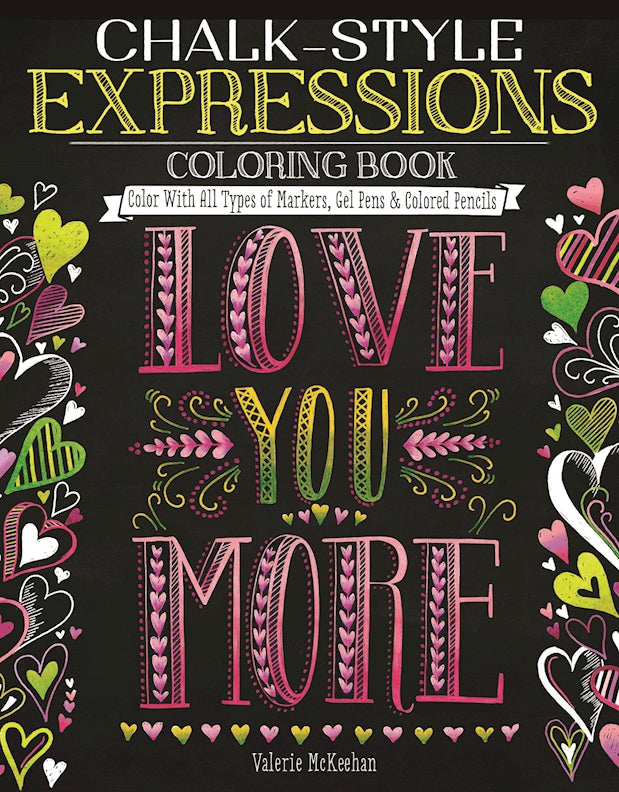 Chalk-Style Expressions Coloring Book