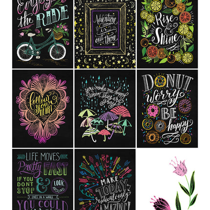 Chalk-Style Expressions Coloring Book