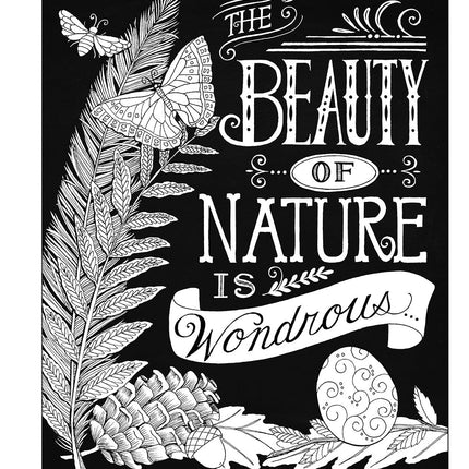 Chalk-Style Nature Coloring Book