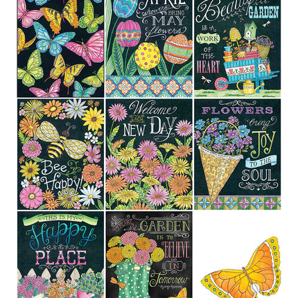 Chalk-Style Garden Coloring Book