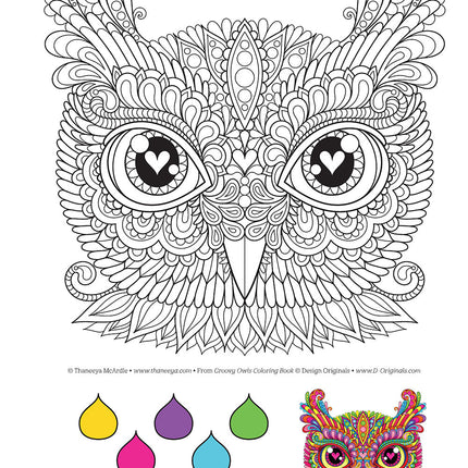 Groovy Owls Coloring Book