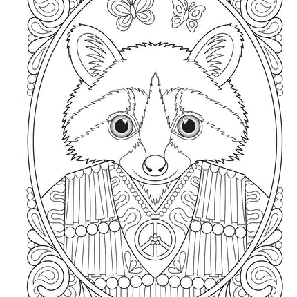 Hippie Animals Coloring Book