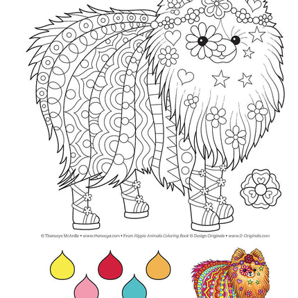 Hippie Animals Coloring Book