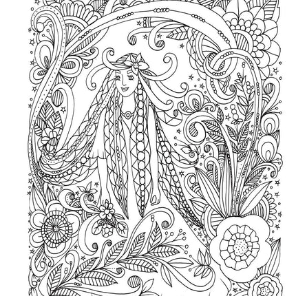 KC Doodle Art Flower Girls Coloring Book