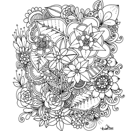 KC Doodle Art Beautiful Blooms Coloring Book