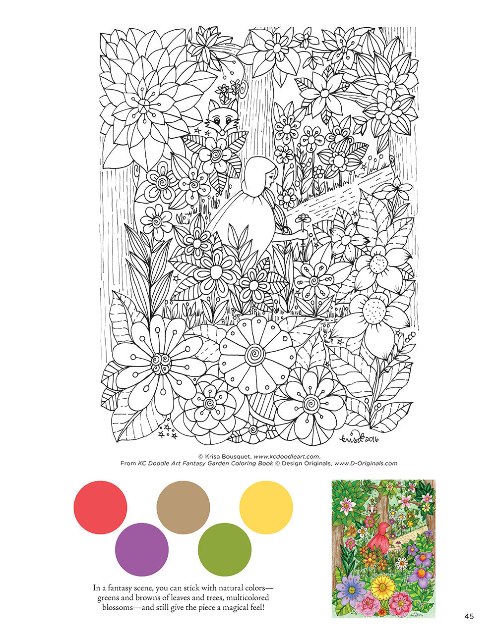 KC Doodle Art Fantasy Garden Coloring Book