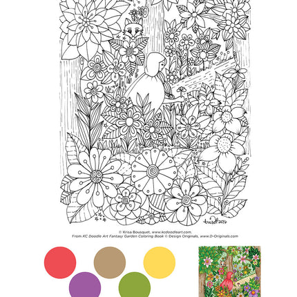 KC Doodle Art Fantasy Garden Coloring Book