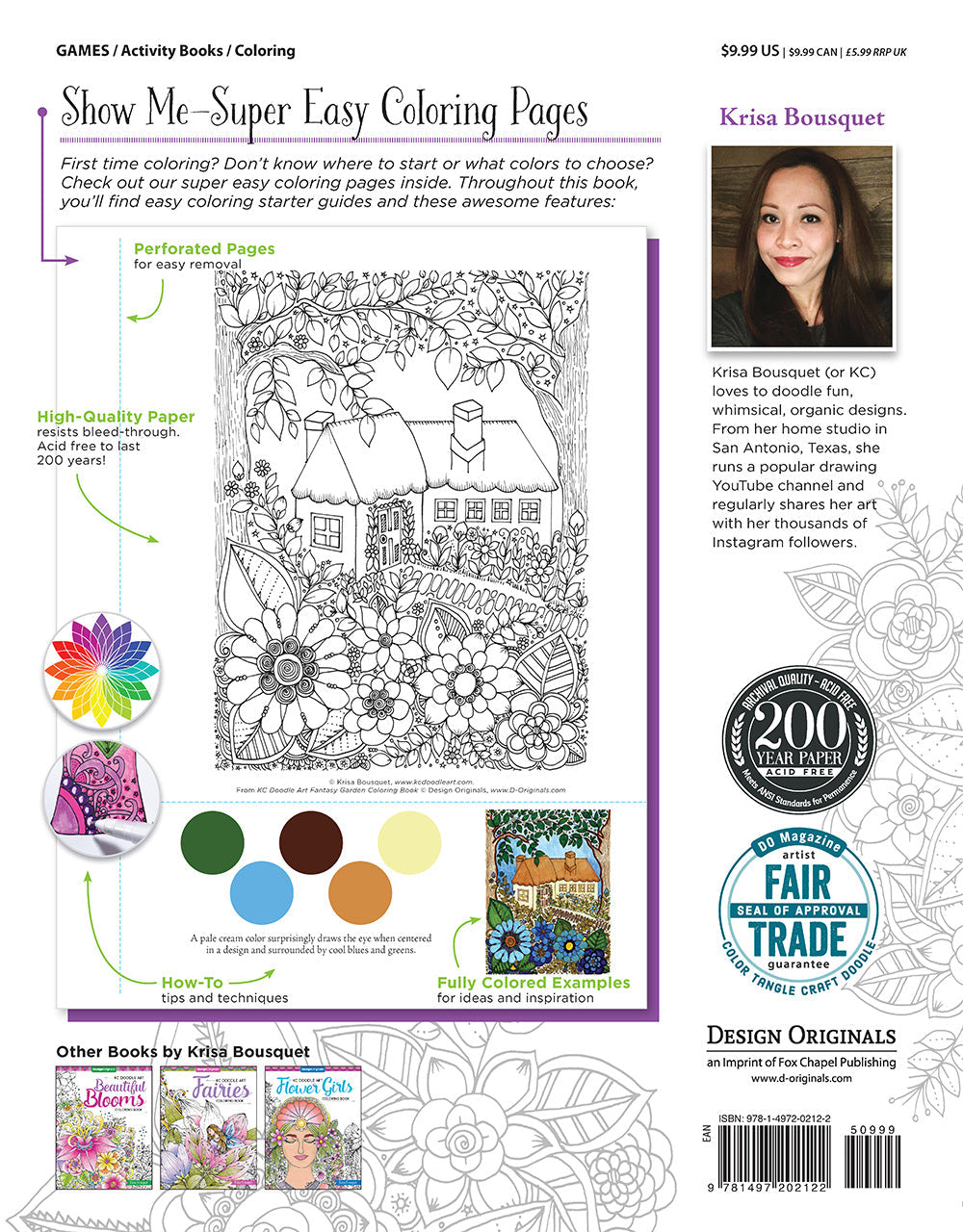 KC Doodle Art Fantasy Garden Coloring Book