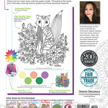 KC Doodle Art Woodland Whispers Coloring Book