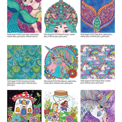 Hello Angel Unicorns, Mermaids & Other Mythical Creatures Coloring Collection