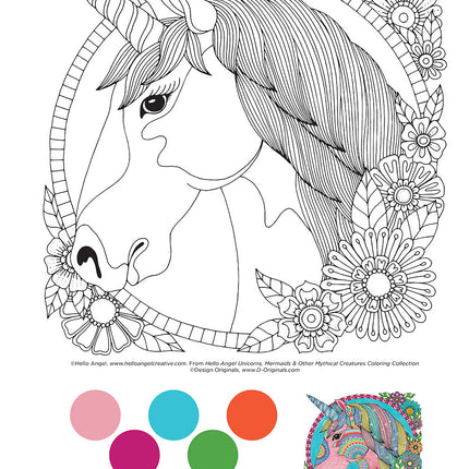 Hello Angel Unicorns, Mermaids & Other Mythical Creatures Coloring Collection