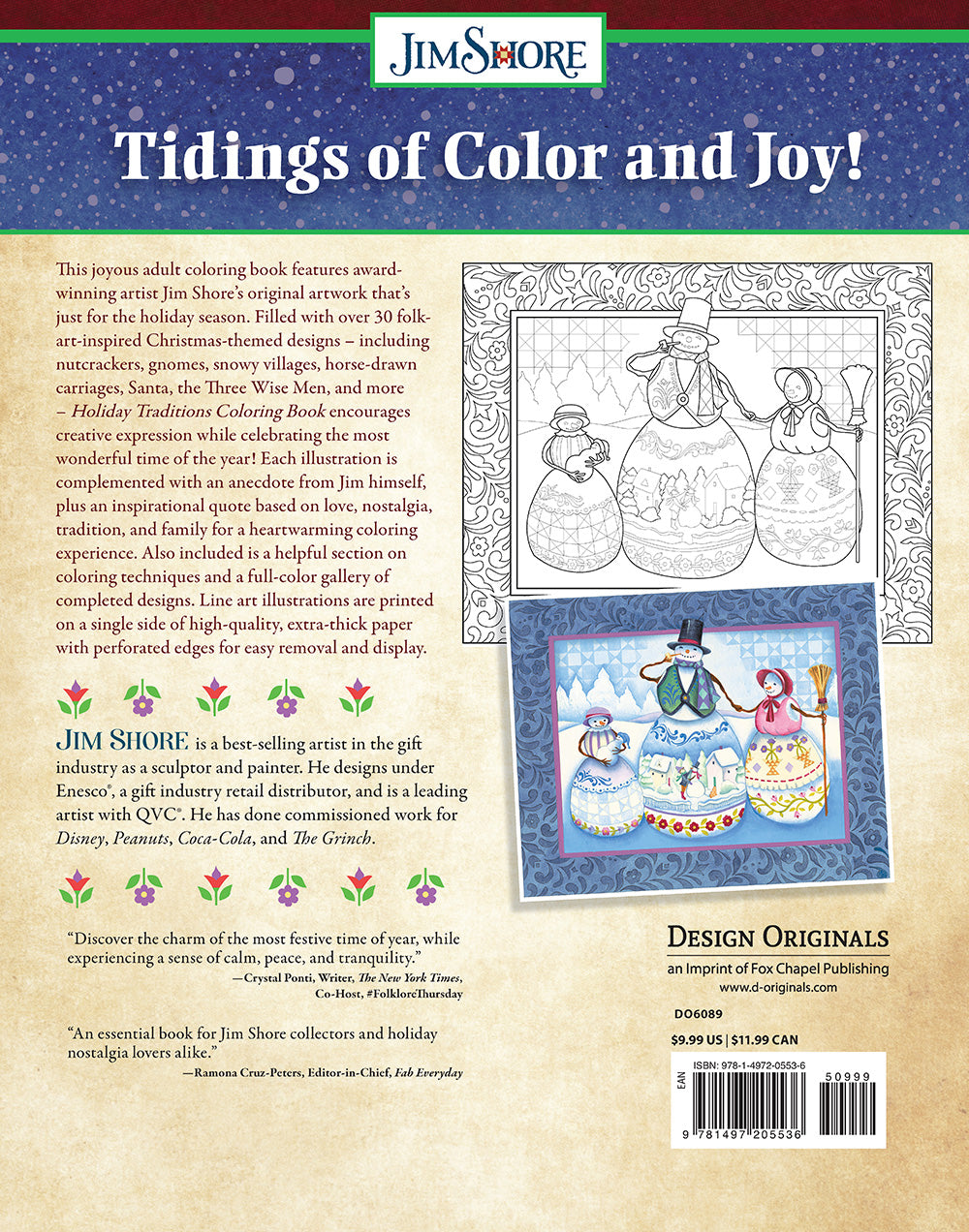 Jim Shore Holiday Traditions Coloring Book