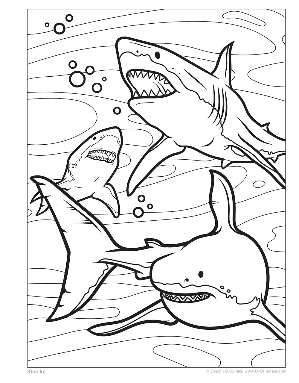 Sharks and Ocean Creatures Coloring Book