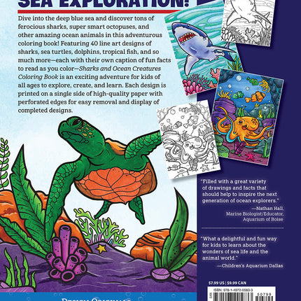 Sharks and Ocean Creatures Coloring Book