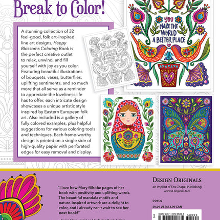 Happy Blossoms Coloring Book