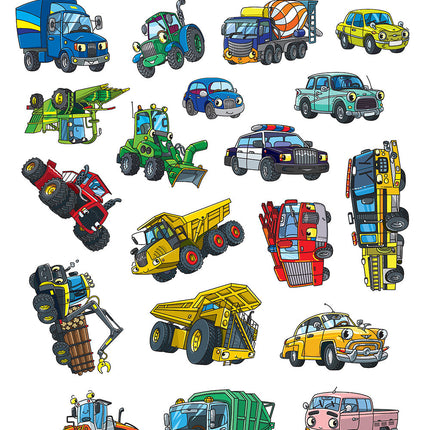 Super Cool Trucks, Tractors, and Cars Coloring Book