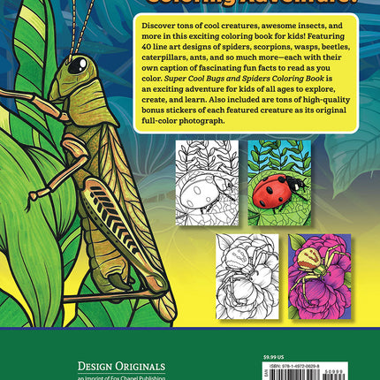 Super Cool Bugs and Spiders Coloring Book