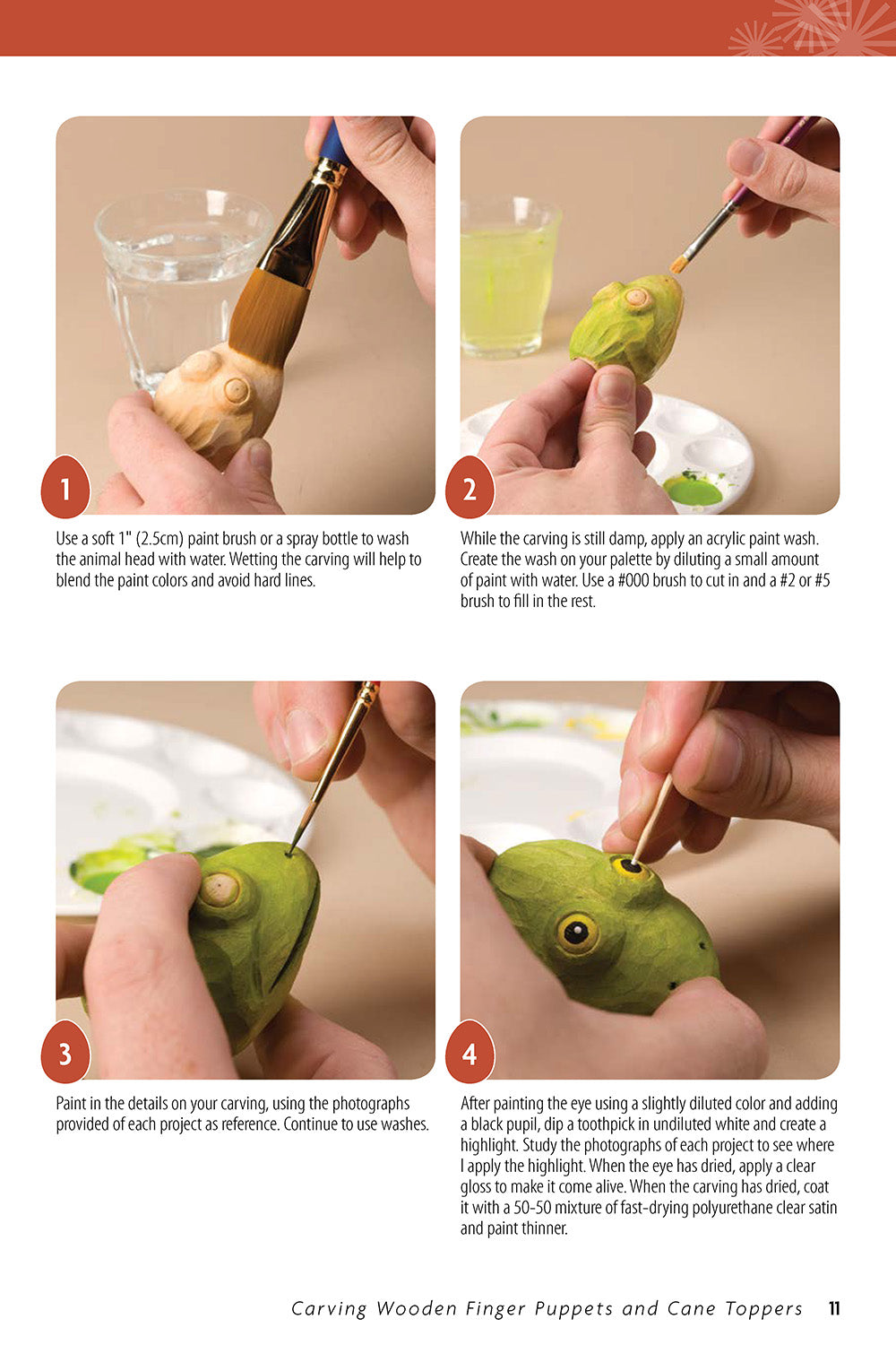 Carving Wooden Finger Puppets and Cane Toppers