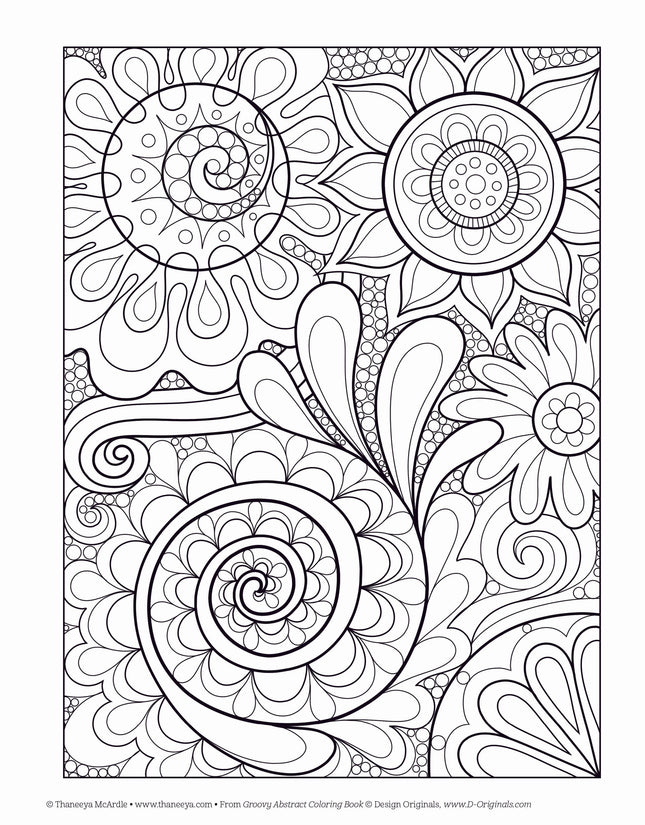 Groovy Abstract Coloring Book