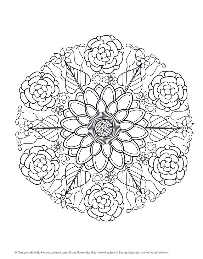 Flower Mandalas Coloring Book