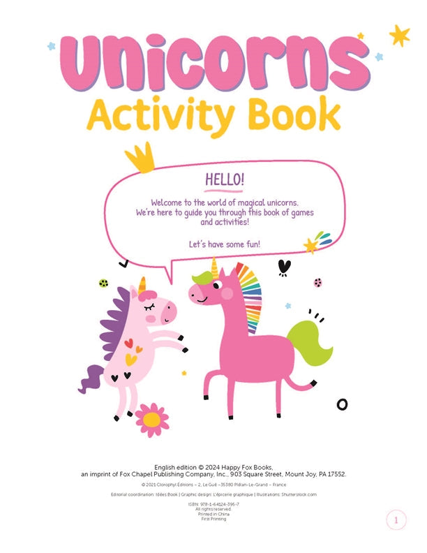 Unicorns Activity Book